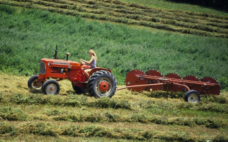 farm with old tractor